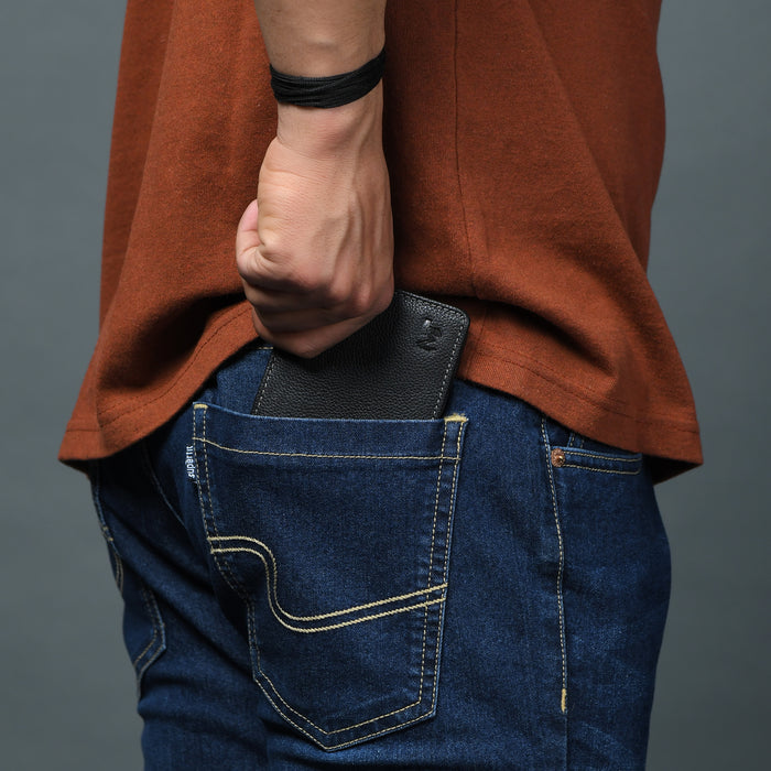 Classic Black Leather Wallet additional angle