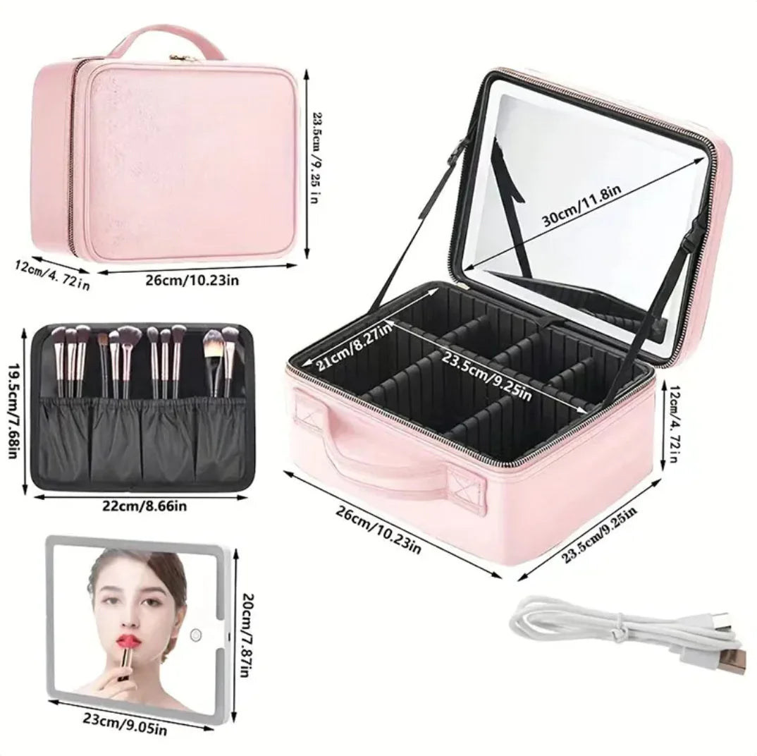 Travel Vanity Case with 4K LED Mirror