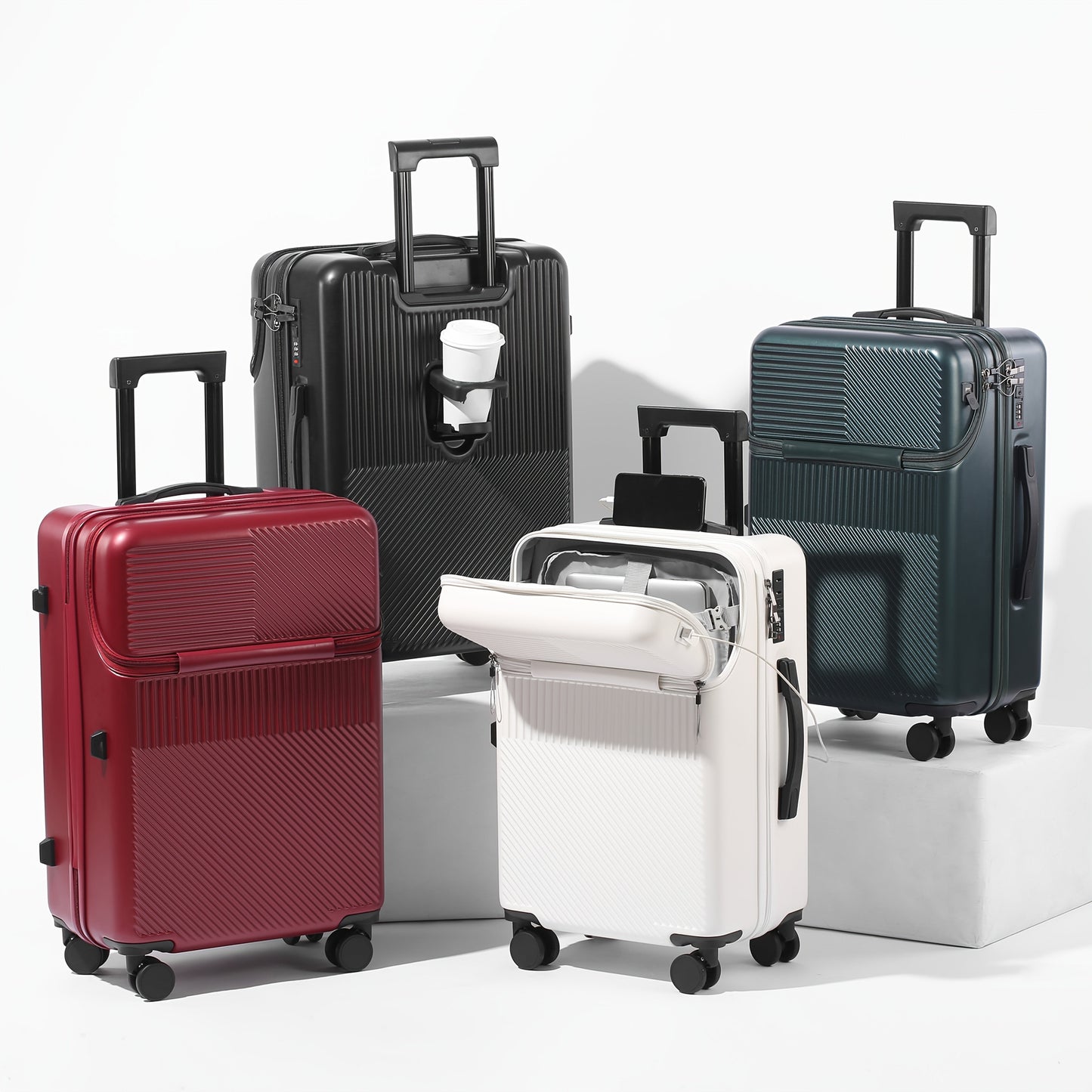 Hard Shell Carry-On Spinner Suitcase with USB & TSA Lock