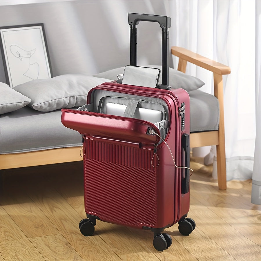 Hard Shell Carry-On Spinner Suitcase with USB & TSA Lock