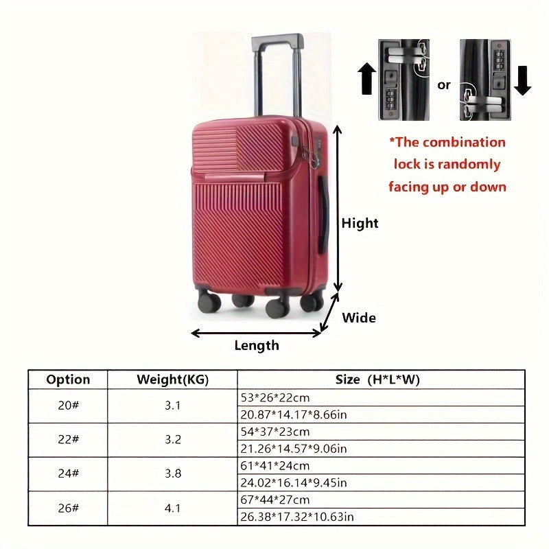 Hard Shell Carry-On Spinner Suitcase with USB & TSA Lock