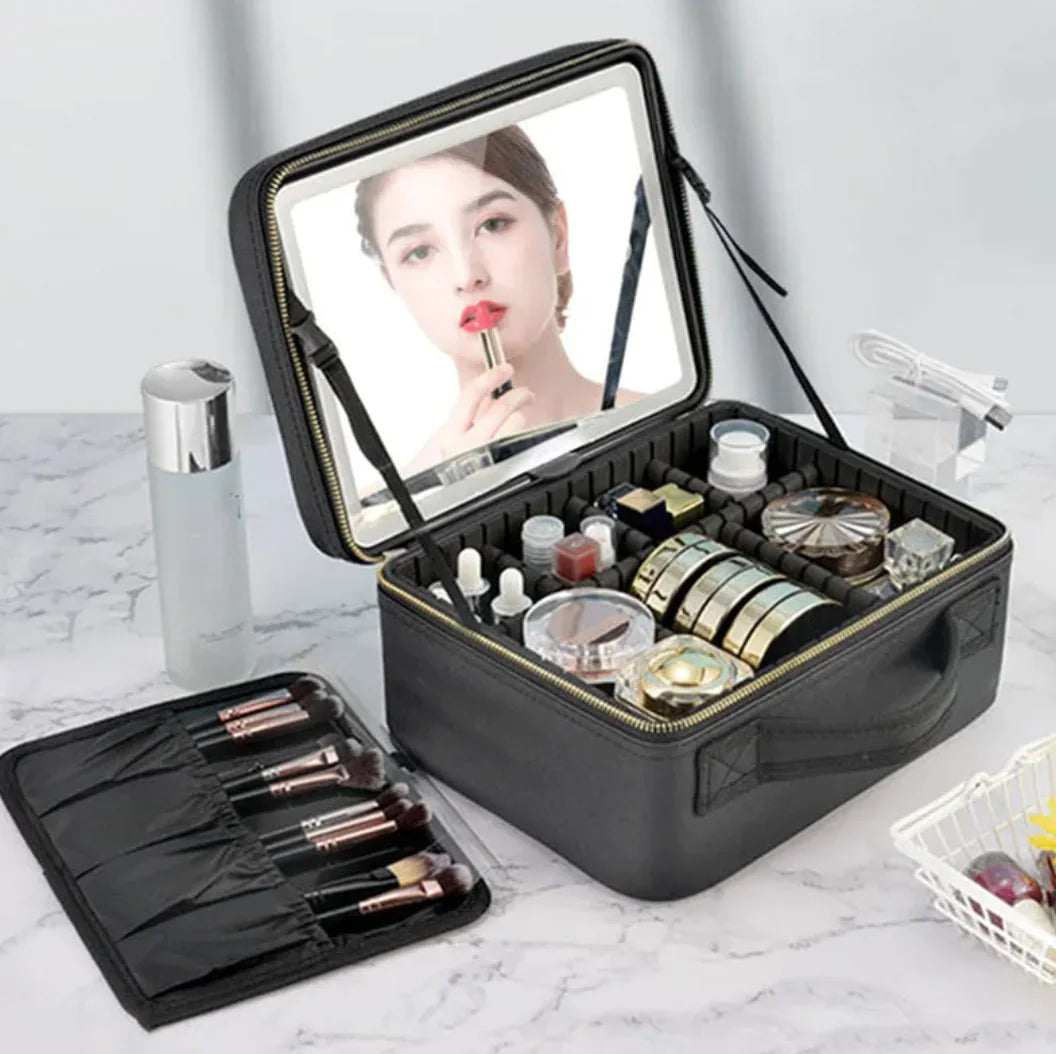 Travel Vanity Case with 4K LED Mirror